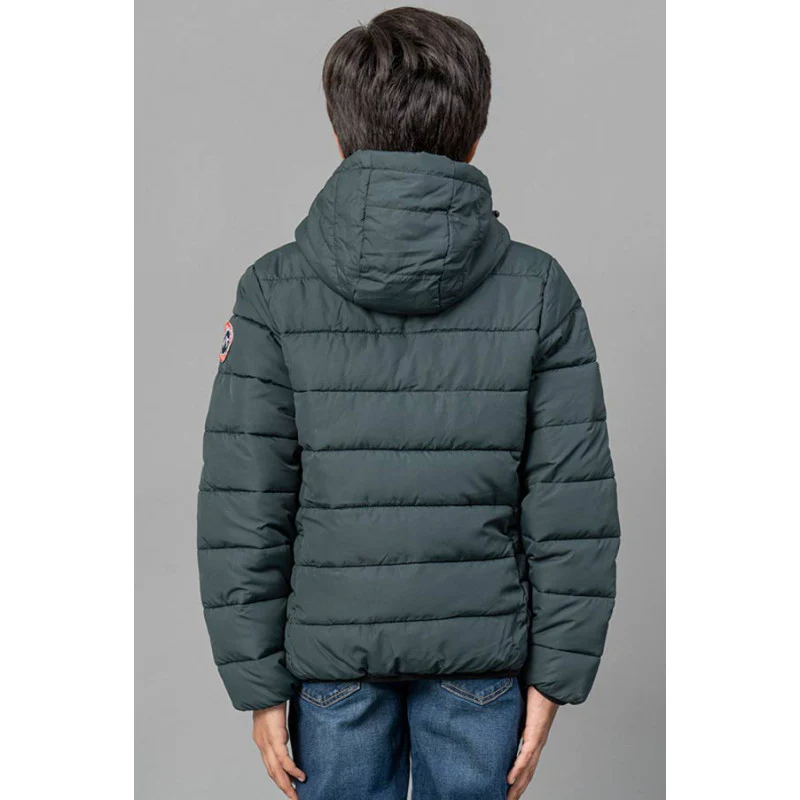 Kids Unisex Dark Green Padded Jacket - Image 4
