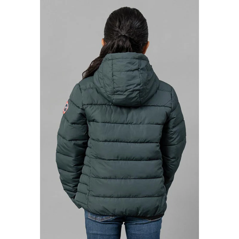Kids Unisex Dark Green Padded Jacket - Image 9