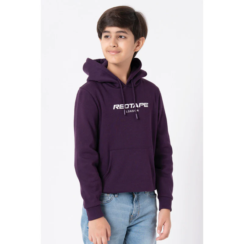 Kids Unisex Dark Purple Printed Hoodie - Image 4