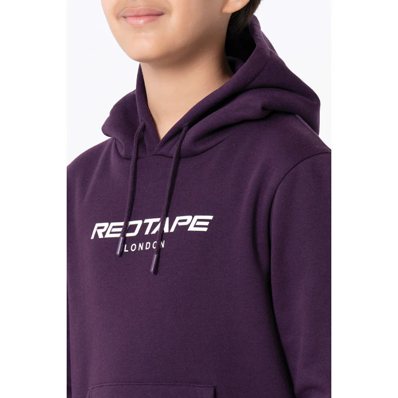 Kids Unisex Dark Purple Printed Hoodie - Image 8