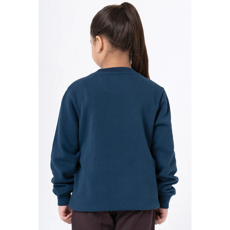 Kids Unisex Deep Blue Graphic Print Sweatshirt - Image 3