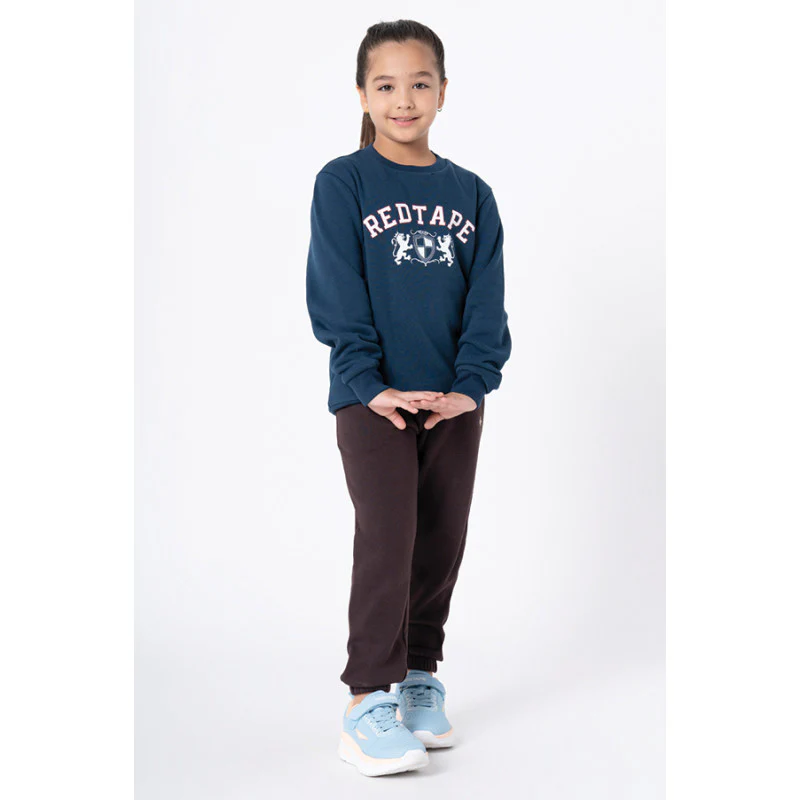 Kids Unisex Deep Blue Graphic Print Sweatshirt - Image 5