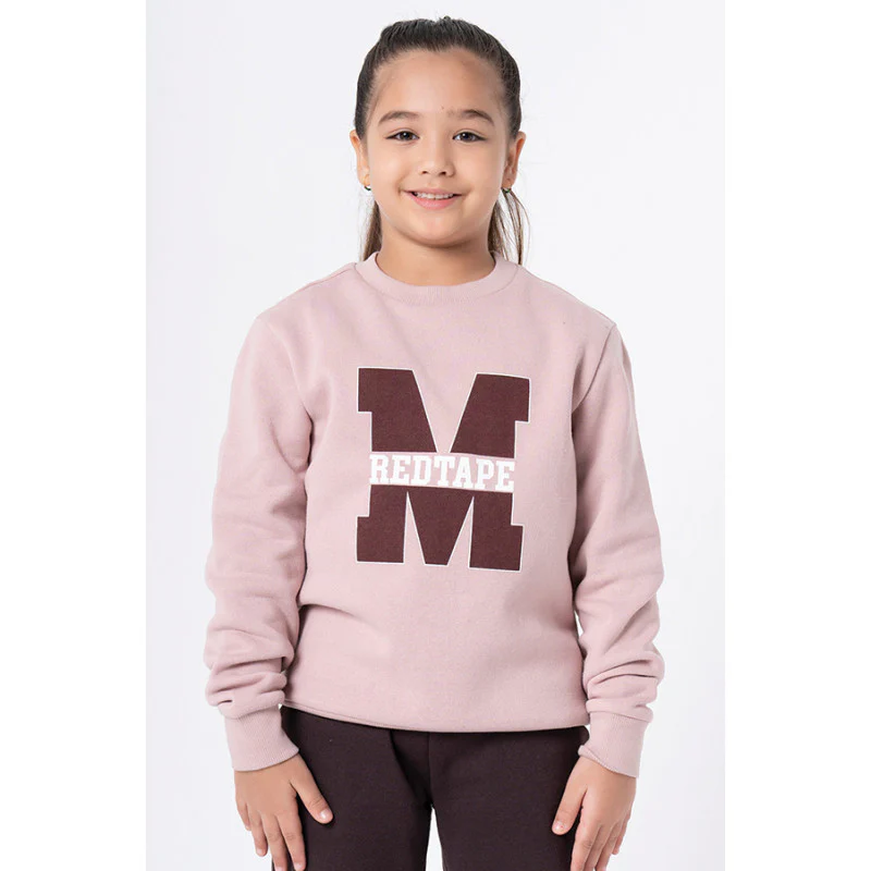 Kids Unisex Dusky Pink Graphic Print Sweatshirt - Image 3
