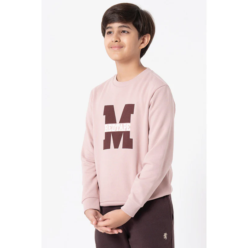 Kids Unisex Dusky Pink Graphic Print Sweatshirt - Image 4