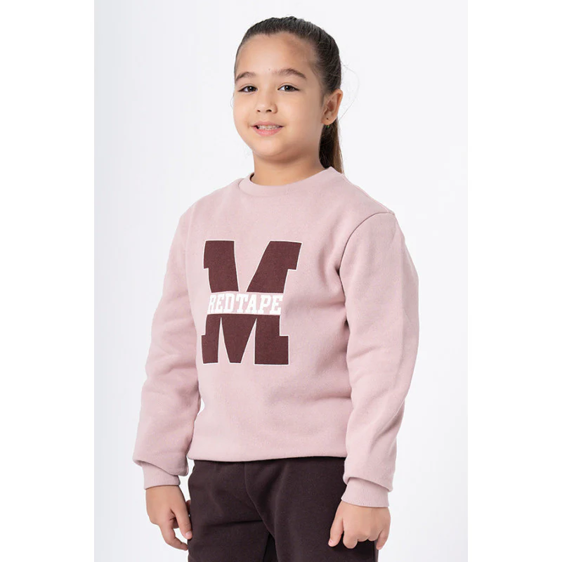 Kids Unisex Dusky Pink Graphic Print Sweatshirt - Image 5