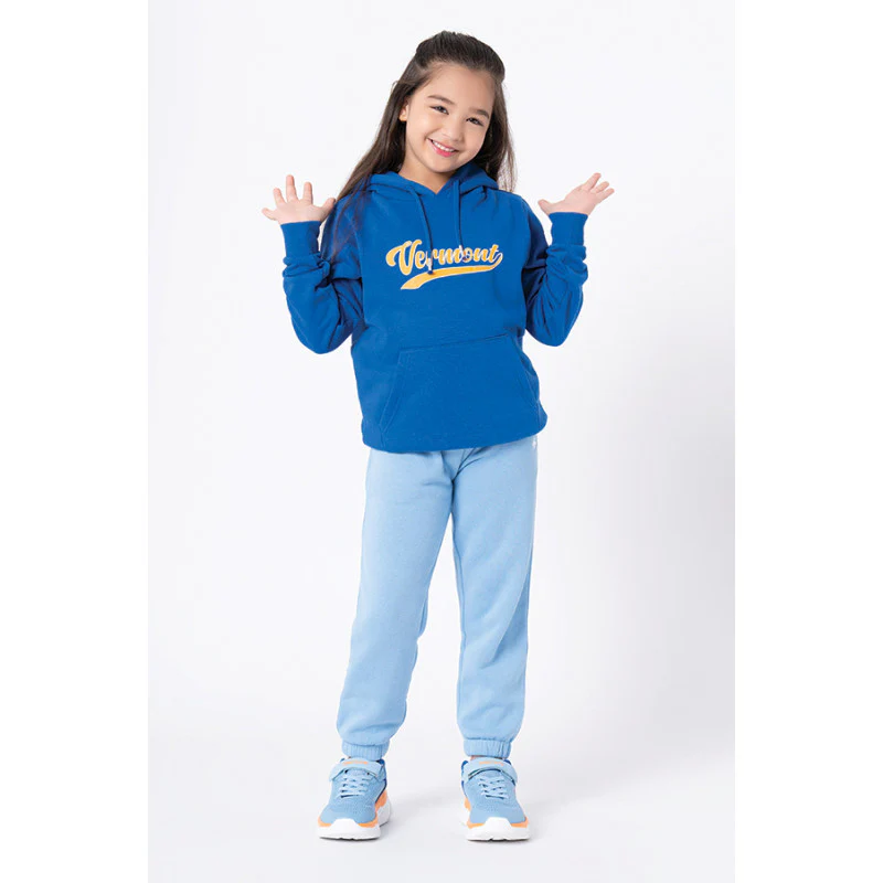 Kids Unisex Electric Blue Printed Hoodie - Image 2