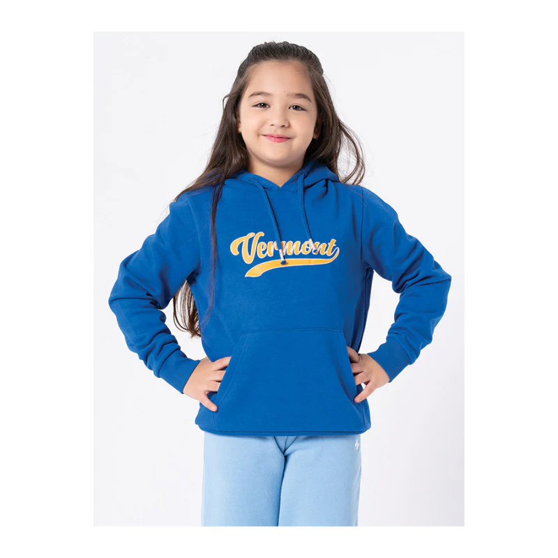 Kids Unisex Electric Blue Printed Hoodie - Image 3