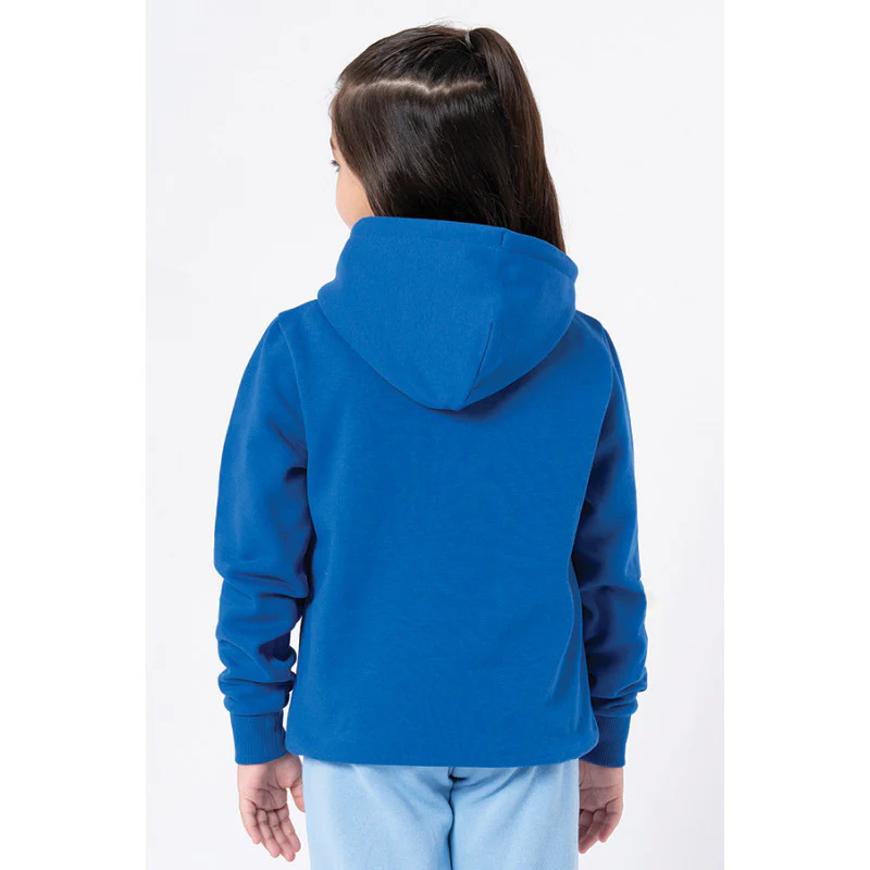 Kids Unisex Electric Blue Printed Hoodie - Image 7