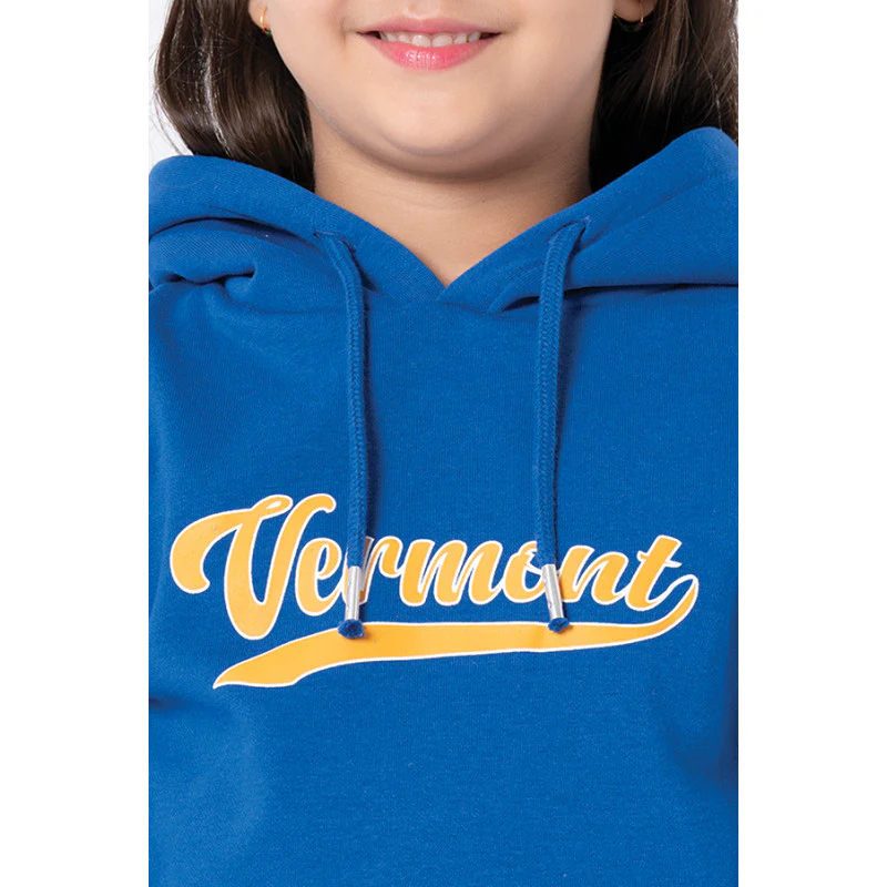 Kids Unisex Electric Blue Printed Hoodie - Image 9