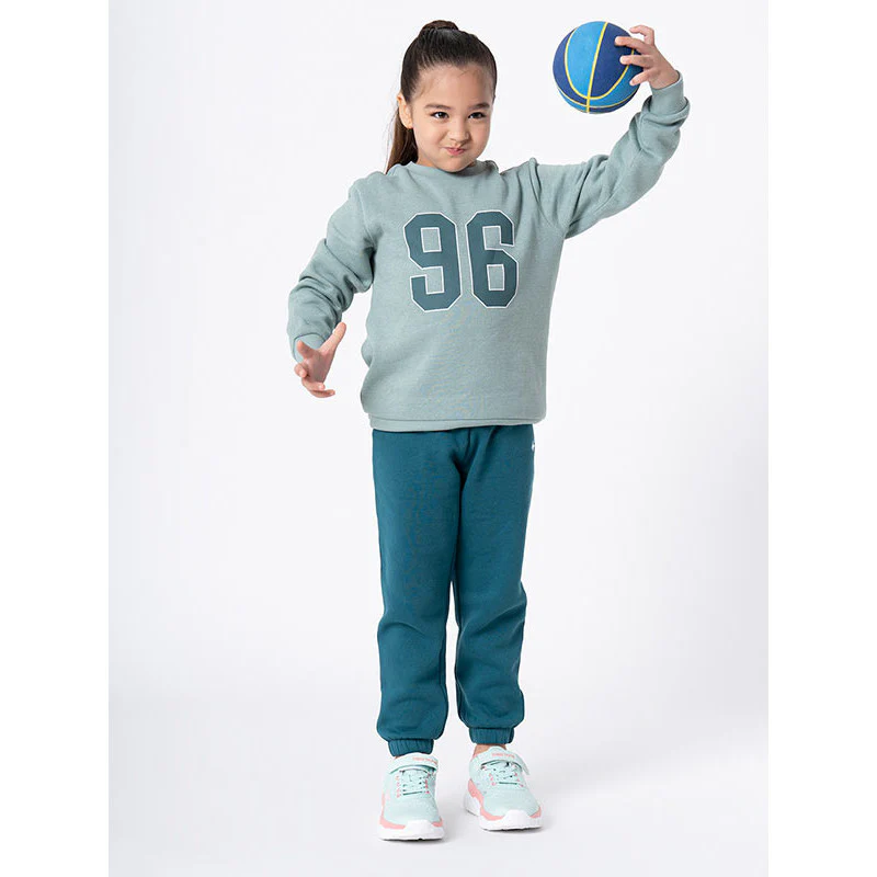 Kids Unisex Green Melange Printed Sweatshirt - Image 7