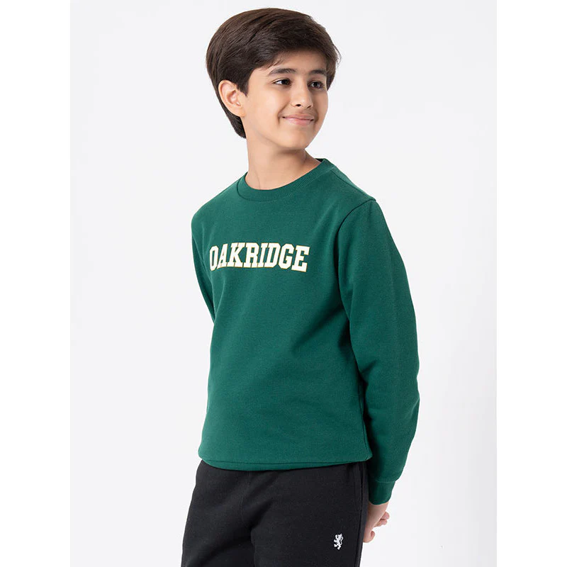 Kids Unisex Green Printed Sweatshirt - Image 2
