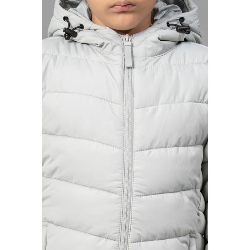 Kids Unisex Grey Padded Jacket - Image 10