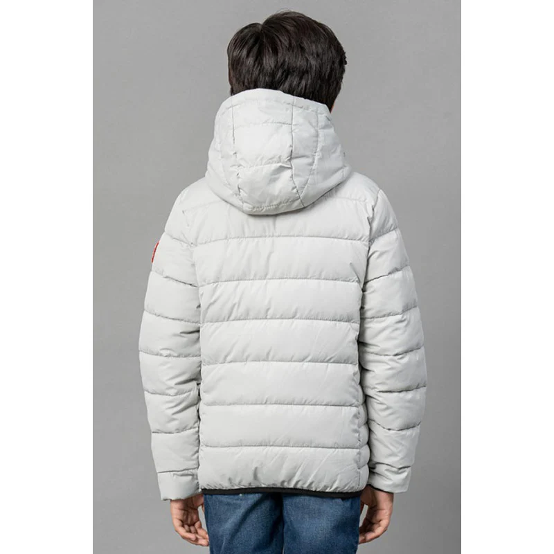 Kids Unisex Grey Padded Jacket - Image 4