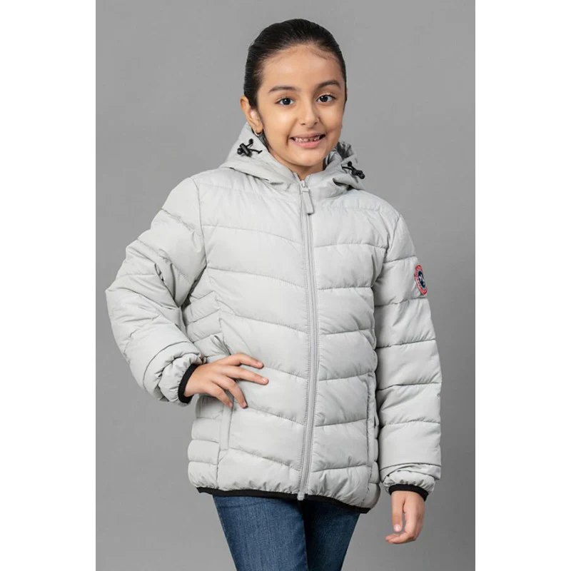 Kids Unisex Grey Padded Jacket - Image 7