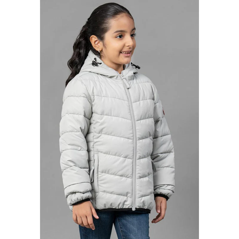 Kids Unisex Grey Padded Jacket - Image 8