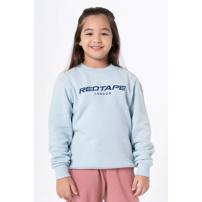 Kids Unisex Light Blue Printed Sweatshirt - Image 3