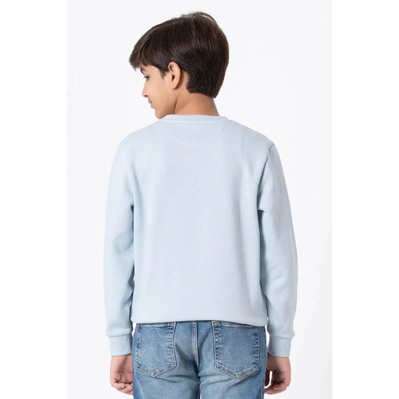 Kids Unisex Light Blue Printed Sweatshirt - Image 6