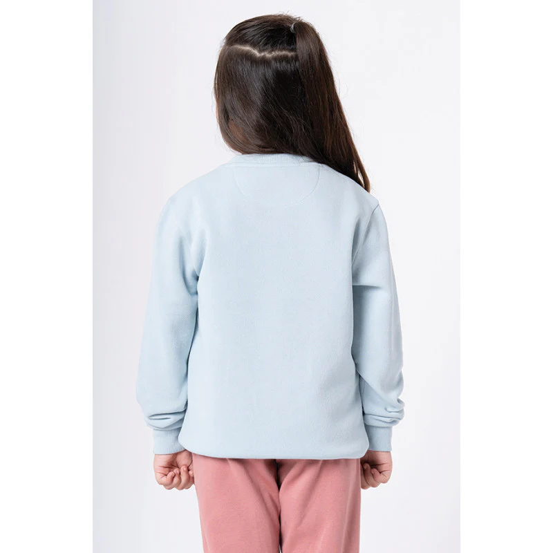 Kids Unisex Light Blue Printed Sweatshirt - Image 7