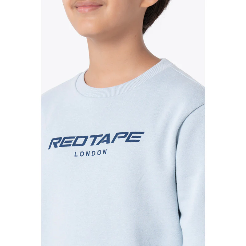 Kids Unisex Light Blue Printed Sweatshirt - Image 8