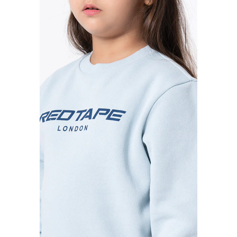 Kids Unisex Light Blue Printed Sweatshirt - Image 9