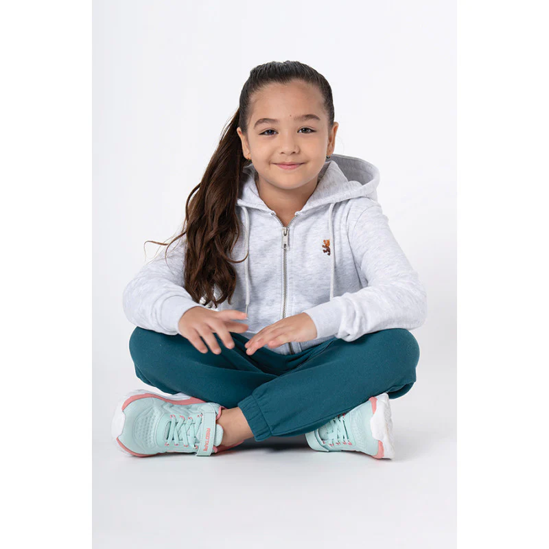 Kids Unisex Light Grey Melange Solid Hoodie - Image 5