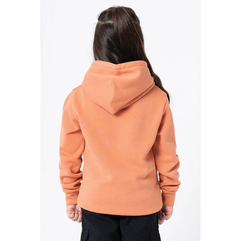 Kids Unisex Light Orange Graphic Print Hoodie - Image 7