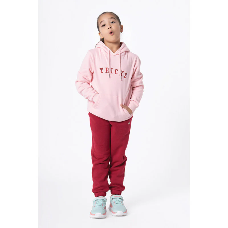 Kids Unisex Light Pink Printed Hoodie - Image 2
