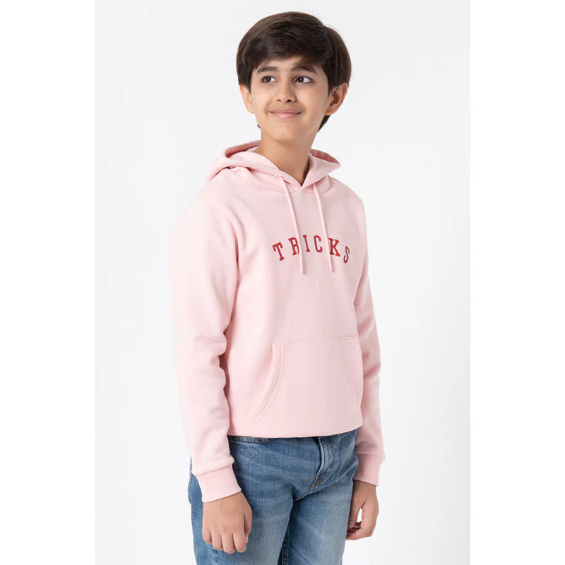 Kids Unisex Light Pink Printed Hoodie - Image 4