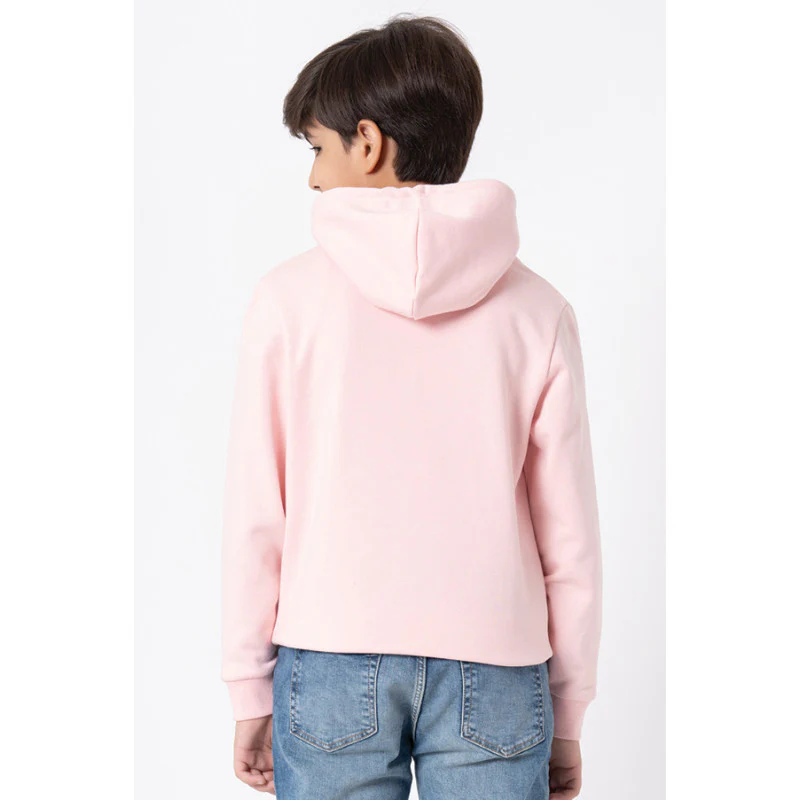 Kids Unisex Light Pink Printed Hoodie - Image 6