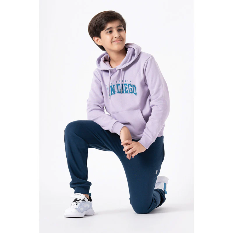Kids Unisex Light Purple Graphic Print Hoodie - Image 10