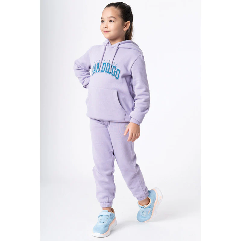 Kids Unisex Light Purple Graphic Print Hoodie - Image 2
