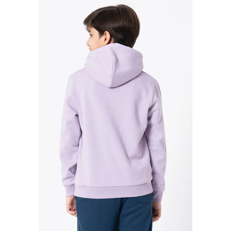 Kids Unisex Light Purple Graphic Print Hoodie - Image 6