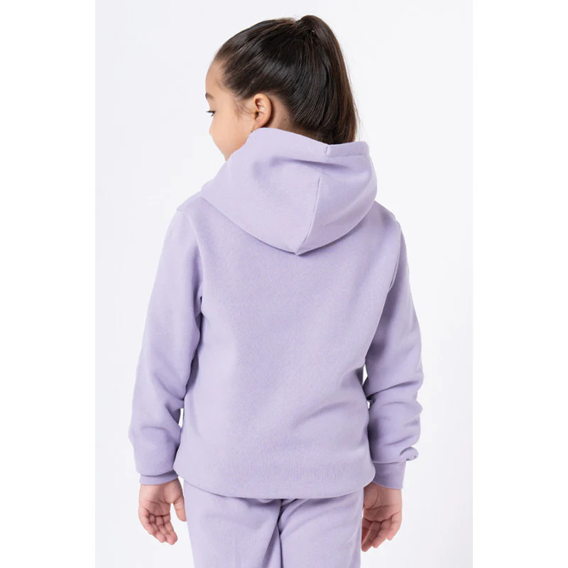 Kids Unisex Light Purple Graphic Print Hoodie - Image 7