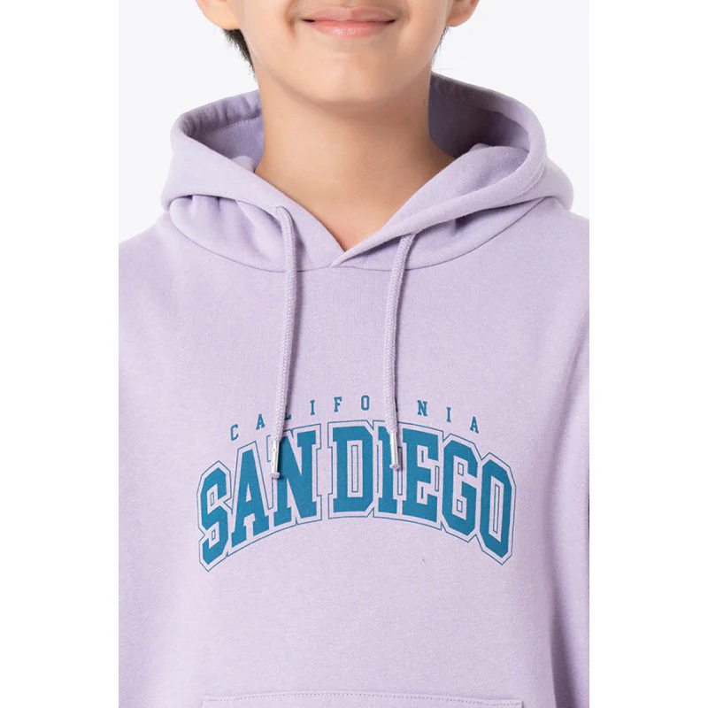 Kids Unisex Light Purple Graphic Print Hoodie - Image 8