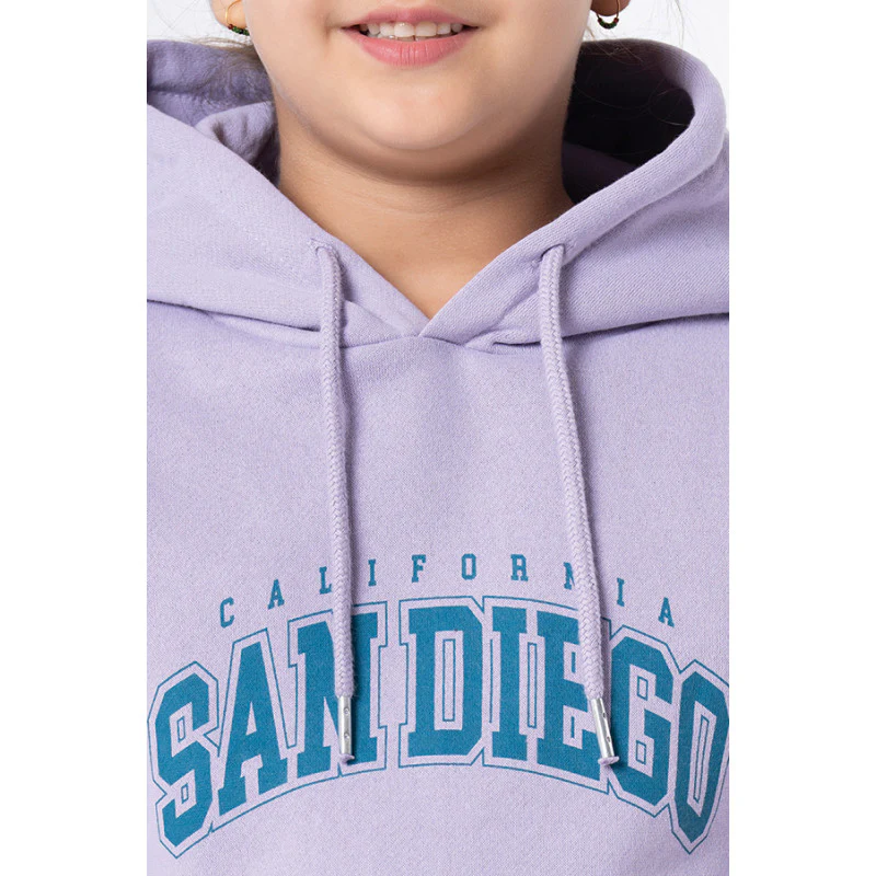 Kids Unisex Light Purple Graphic Print Hoodie - Image 9