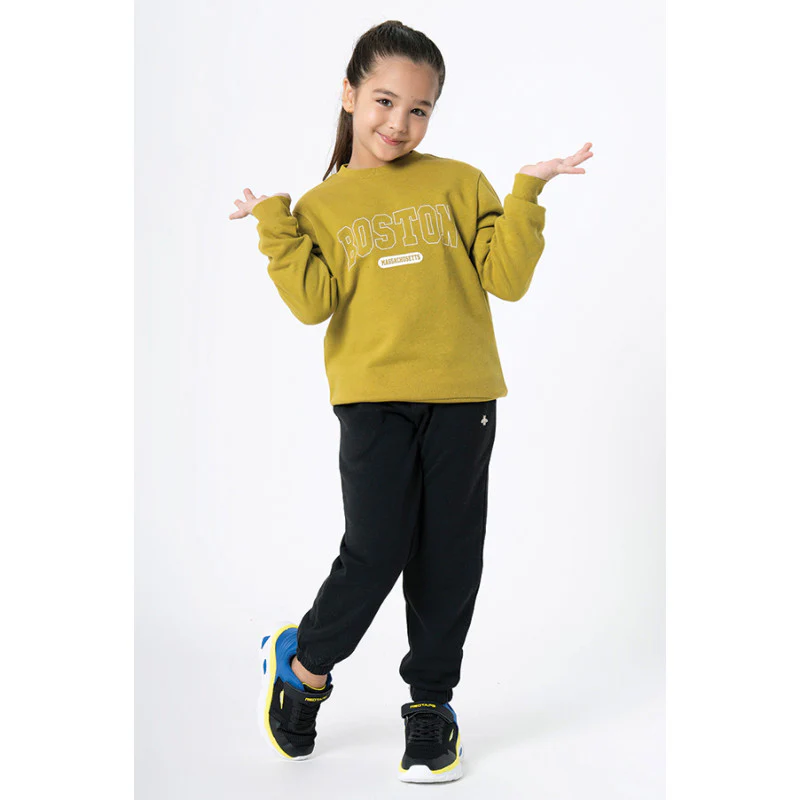 Kids Unisex Lime Green Printed Sweatshirt - Image 2