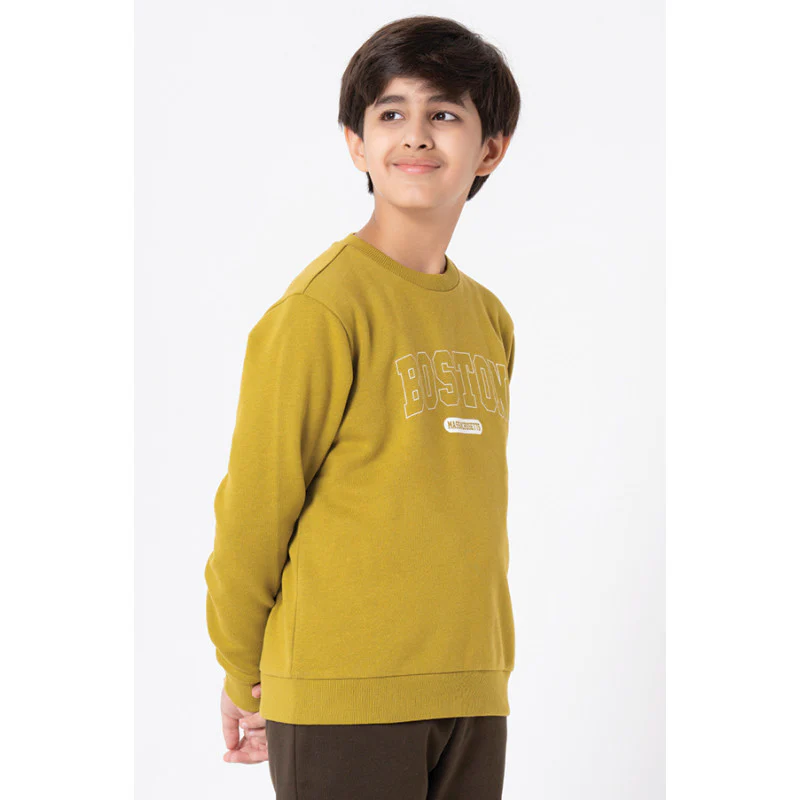 Kids Unisex Lime Green Printed Sweatshirt - Image 4