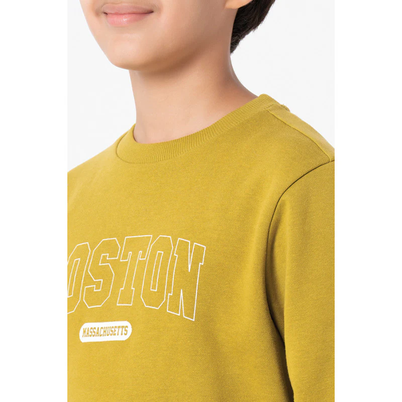 Kids Unisex Lime Green Printed Sweatshirt - Image 8