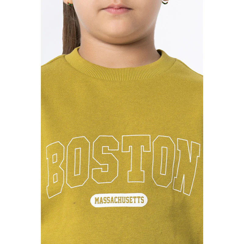 Kids Unisex Lime Green Printed Sweatshirt - Image 9