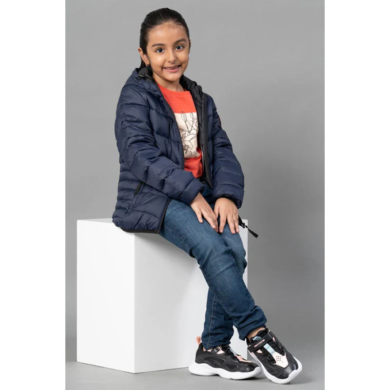 Kids Unisex Navy Padded Jacket - Image 2