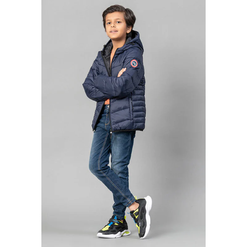 Kids Unisex Navy Padded Jacket - Image 6