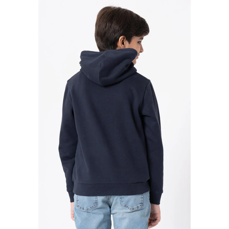 Kids Unisex Navy Printed Hoodie - Image 6