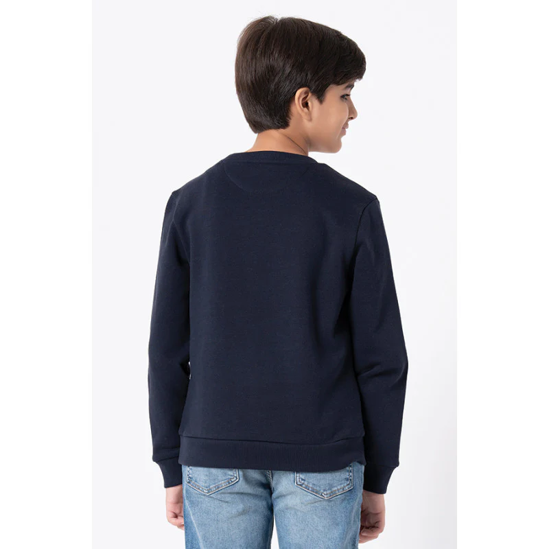Kids Unisex Navy Printed Sweatshirt - Image 6