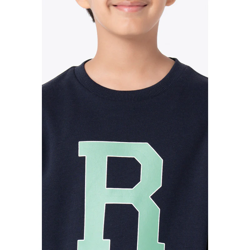 Kids Unisex Navy Printed Sweatshirt - Image 8