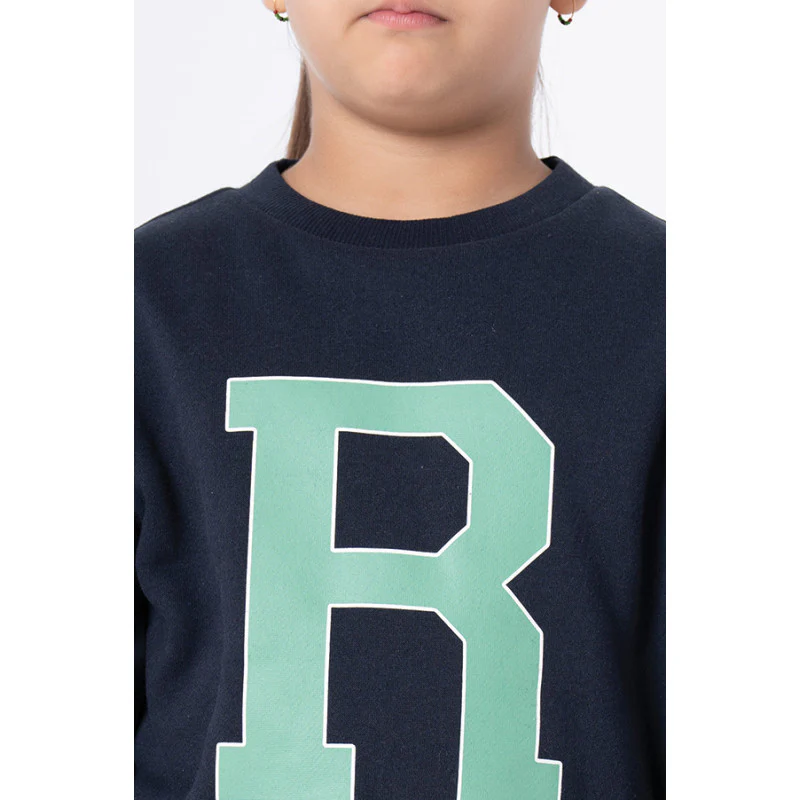 Kids Unisex Navy Printed Sweatshirt - Image 9
