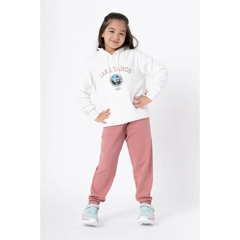 Kids Unisex Off White Graphic Print Hoodie - Image 2