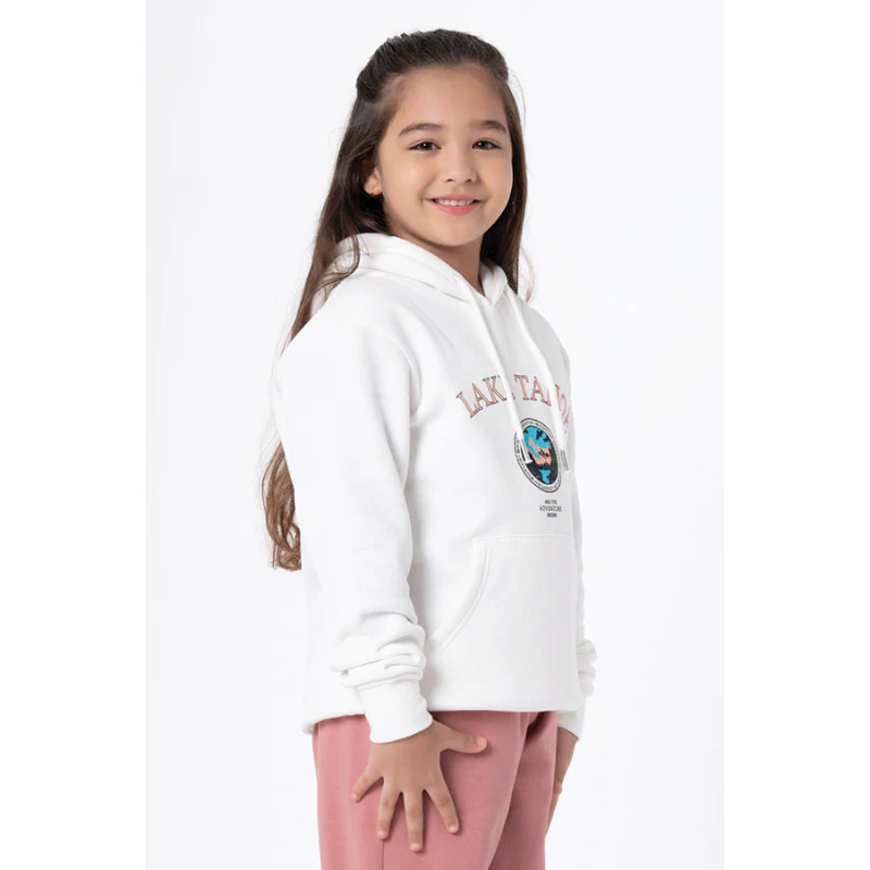 Kids Unisex Off White Graphic Print Hoodie - Image 5