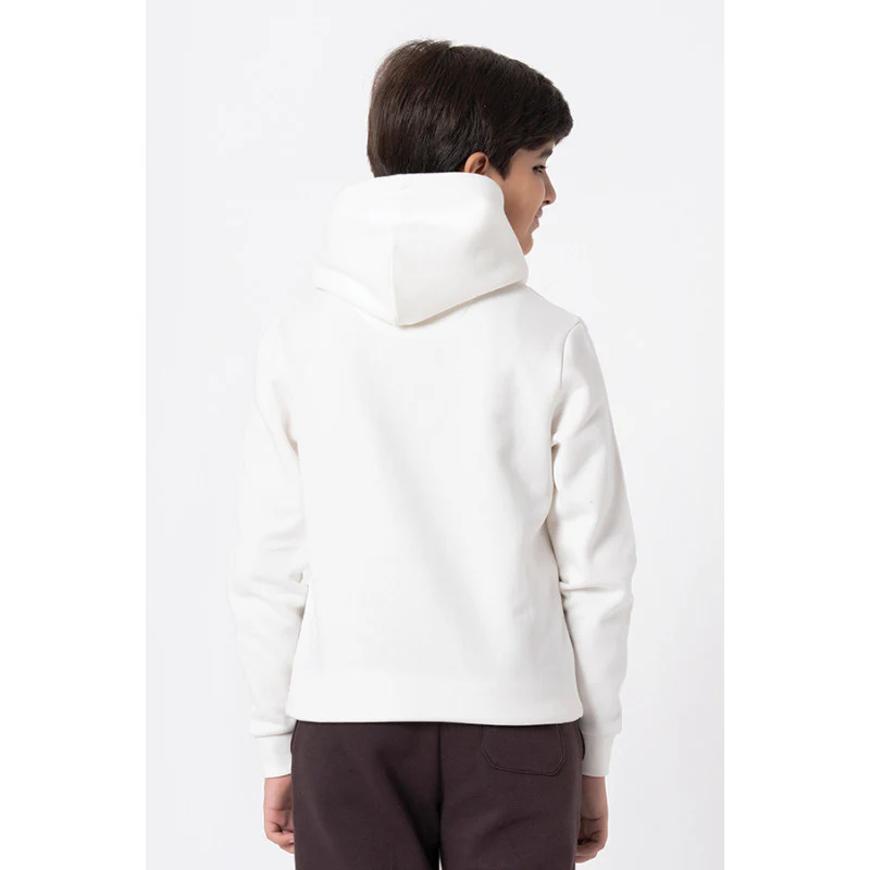 Kids Unisex Off White Graphic Print Hoodie - Image 6