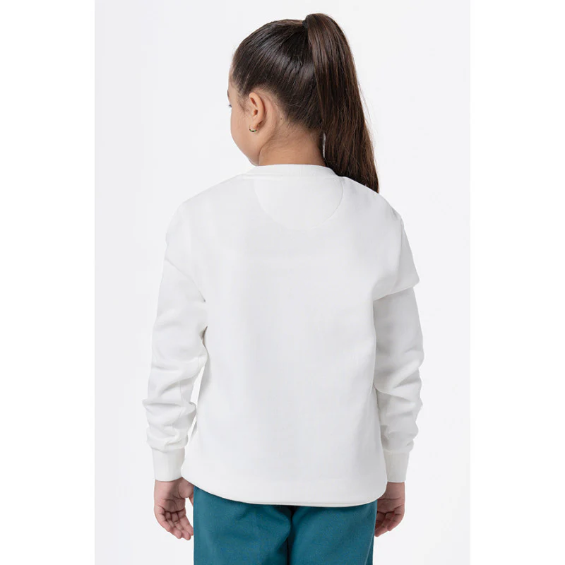 Kids Unisex Off White Graphic Print Sweatshirt - Image 3