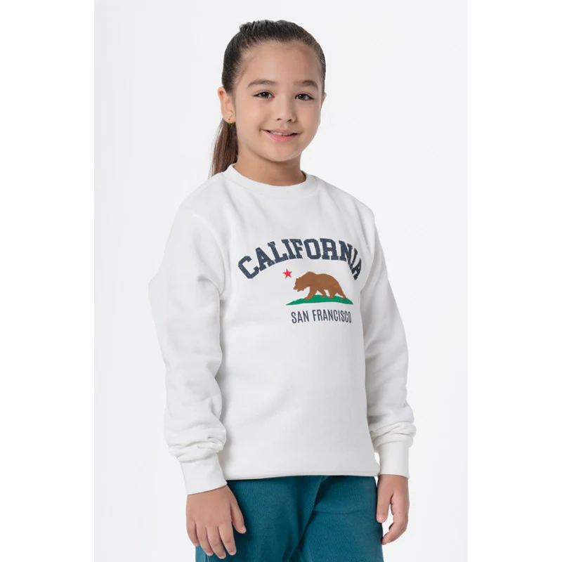 Kids Unisex Off White Graphic Print Sweatshirt - Image 6